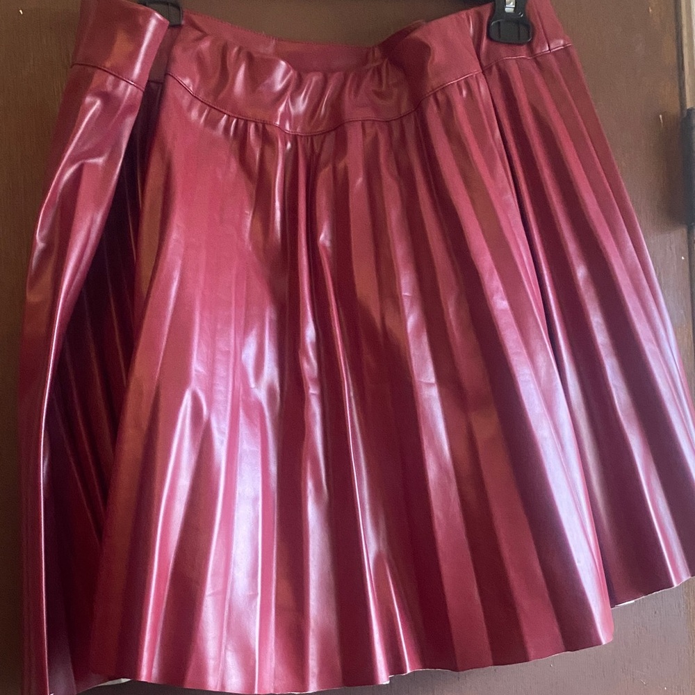 Elegant Red Pleated Skirt